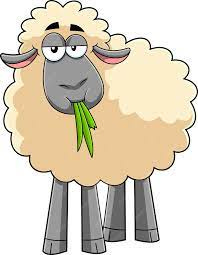 Premium Vector | Funny sheep cartoon character eating a grass vector hand  drawn illustration