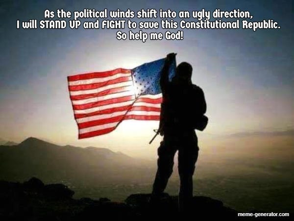 As the political winds shift into an ugly direction, I will STAND UP and FIGHT to save... - Meme ...