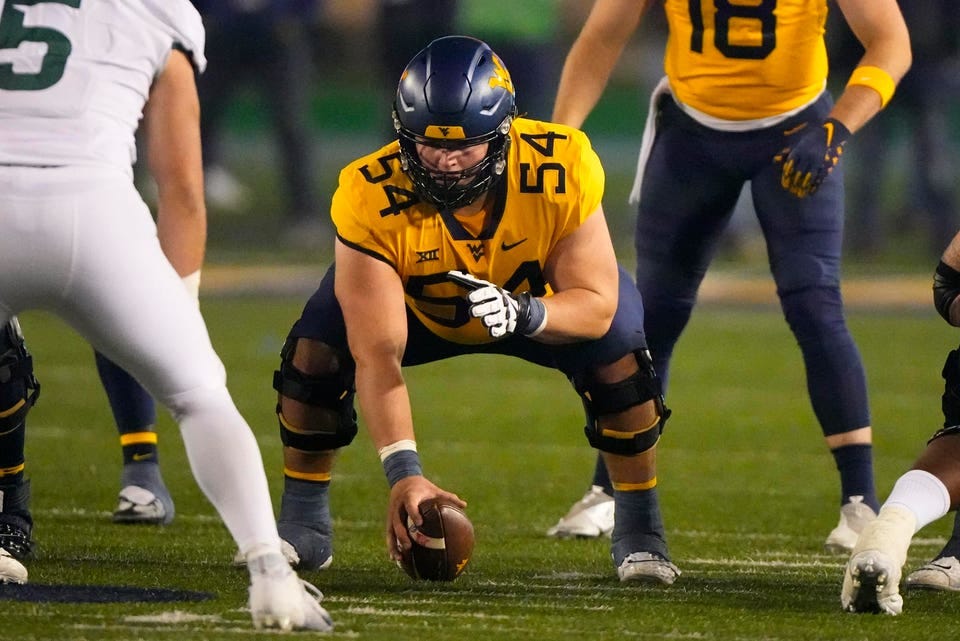 West Virginia's Zach Frazier Earns Much Praise For Work On, Off Field