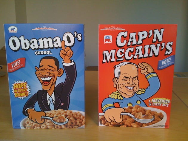 What's For Breakfast At Your House: Obama O's or Cap'n McCain's? |  TechCrunch