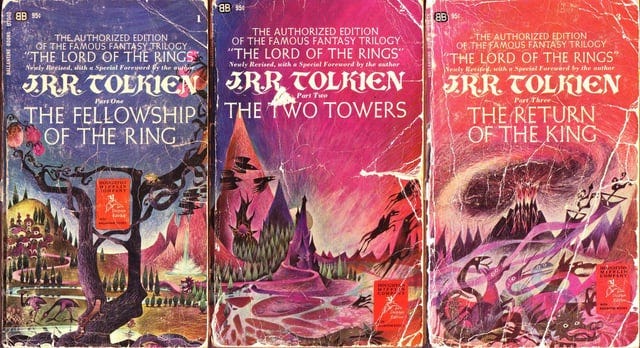 r/lotr - a group of books with colorful covers