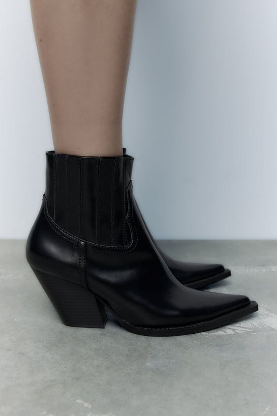 Image 1 of COWBOY-STYLE ANKLE BOOTS from Zara