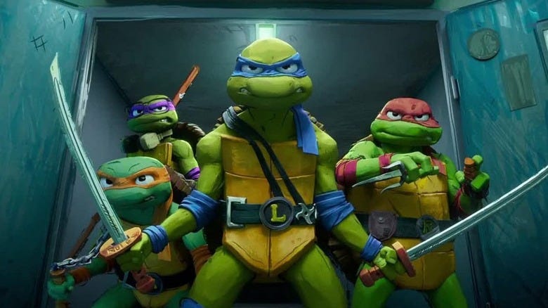 the young TMNT ready to fight