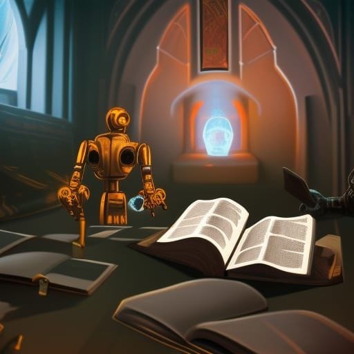 robot reading bible