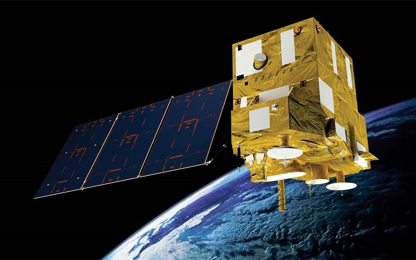 A render of the CBERS-4A spacecraft, the latest satellite launched in the Chinese-Brazilian project. A render of the CBERS-4A spacecraft, the latest satellite launched in the Chinese-Brazilian project.