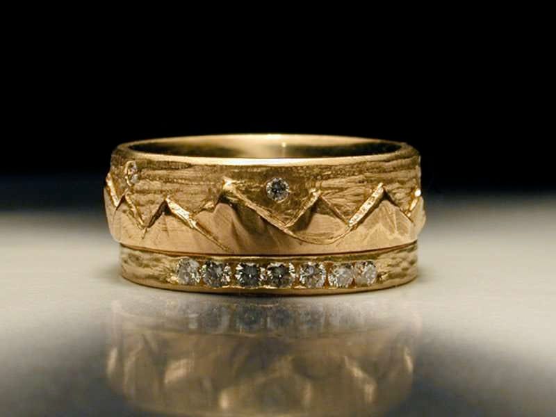 unique wedding rings carved mountains