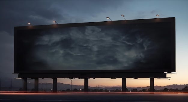 A giant billboard towering over a busy highway | Premium AI ...