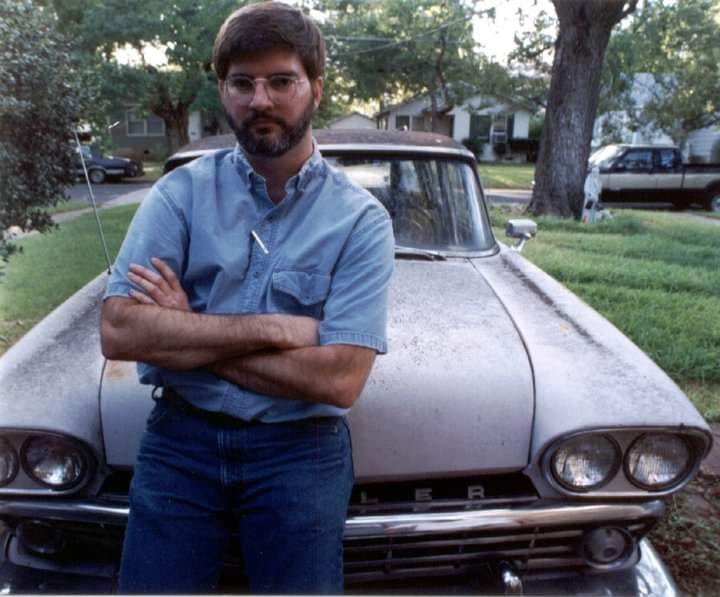 Richard Bartholomew and the D713121 Rambler at the Robinson Street location in Austin, Texas, Aug. 15, 1993. Copyright © 1993 Richard Bartholomew, All Rights Reserved