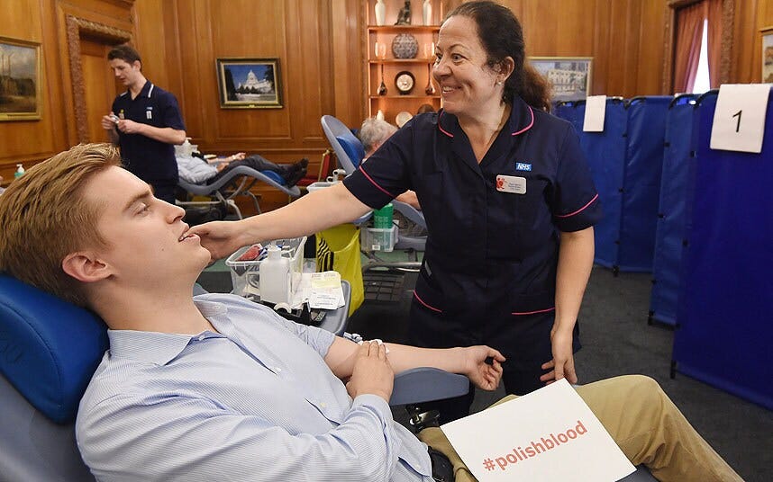 Poles donating blood to show their importance to Britain - Telegraph