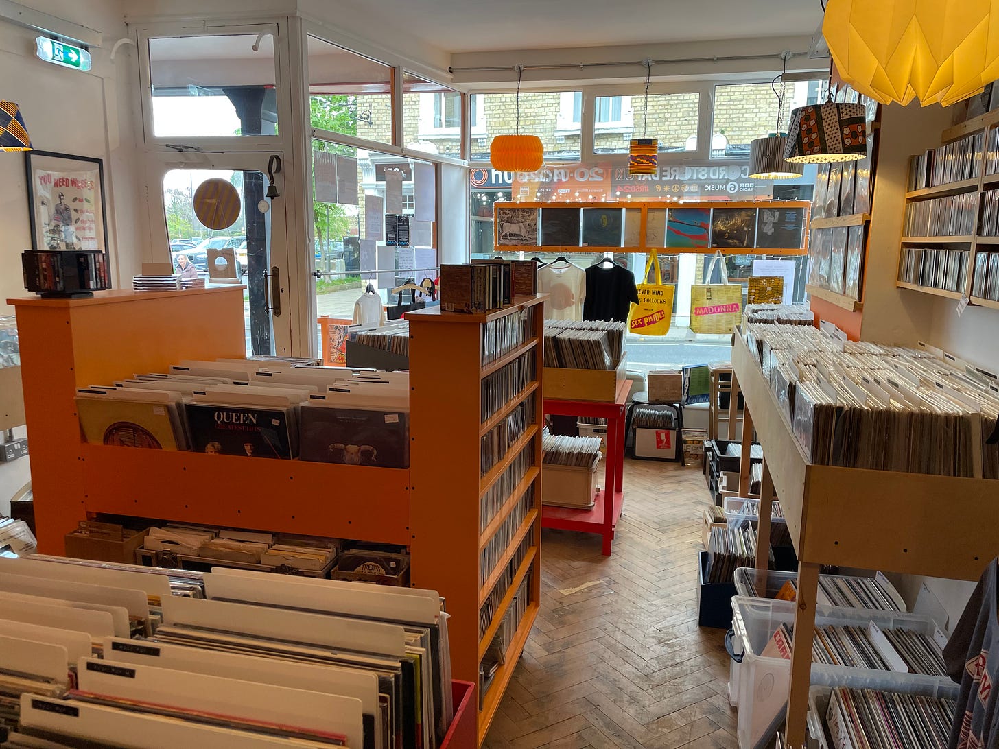 In Olaf's, the racks are packed with new and used vinyl - plus there’s a modest number of used CDs for sale