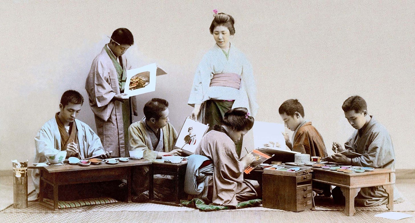 Japanese colorists at work.