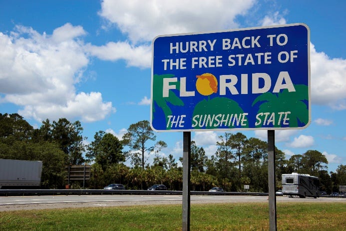 Lt. Gov. Nunez on new state line signs: 'We continue to stand by the free  state of Florida' | WFLA