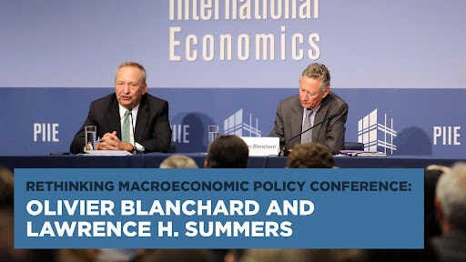 Larry Summers (left) and Olivier Blanchard (right)