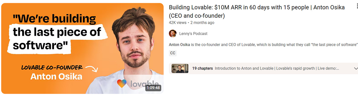Podcast Lovable Anton Osika Lenny Rachistky