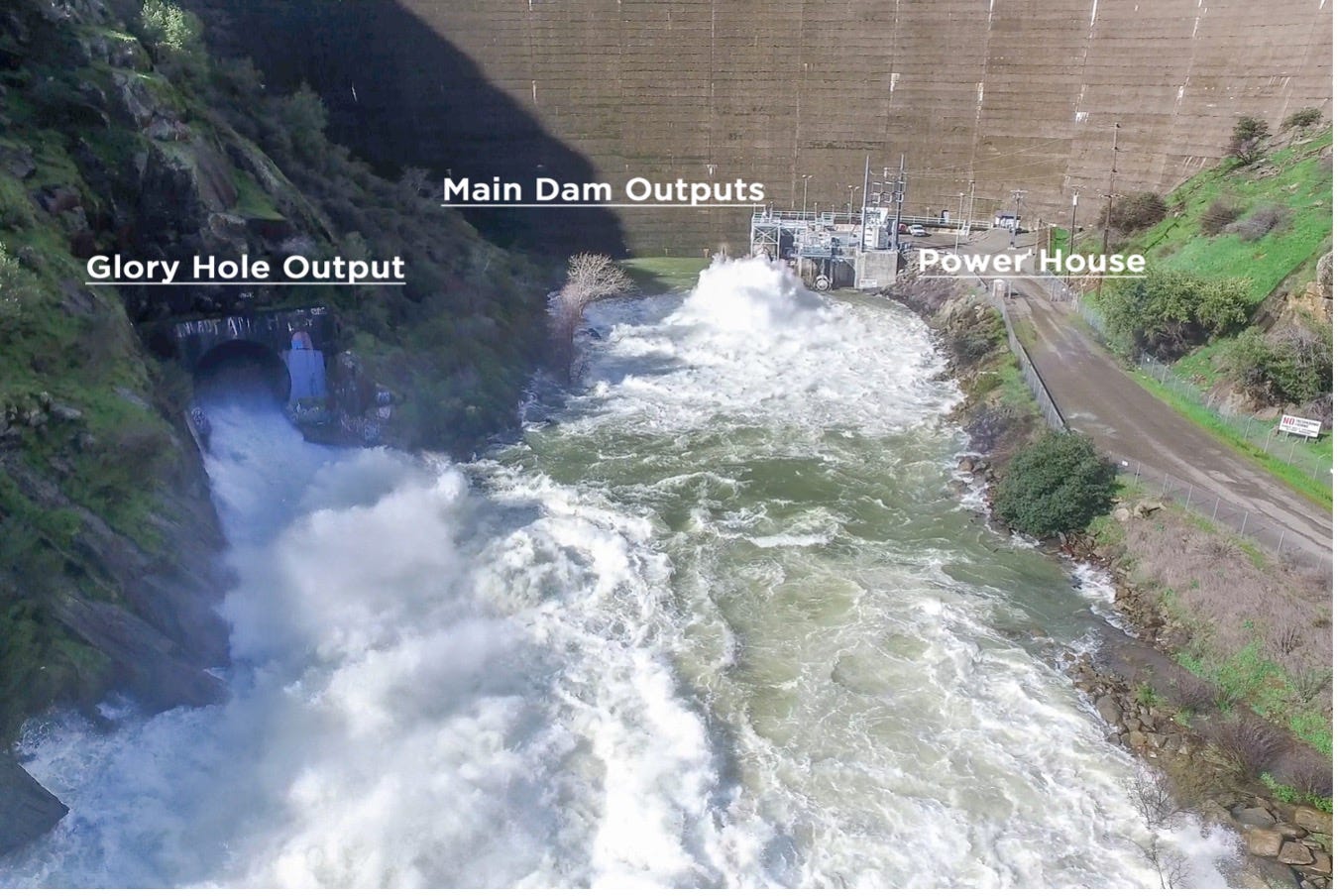 A high angle view of a dam

Description automatically generated