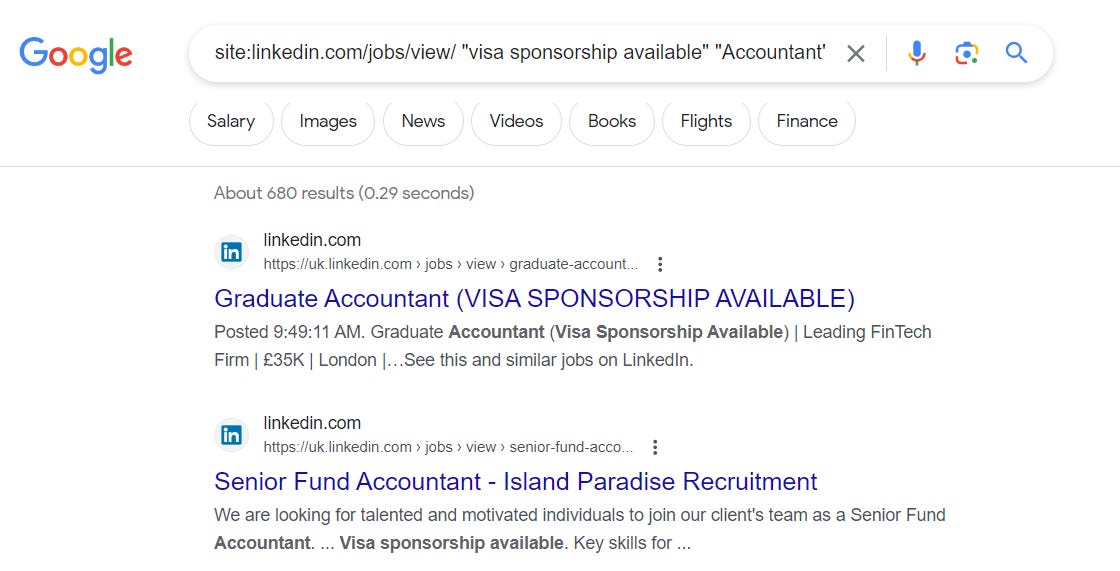LinkedIn UK Visa Sponsorship Jobs