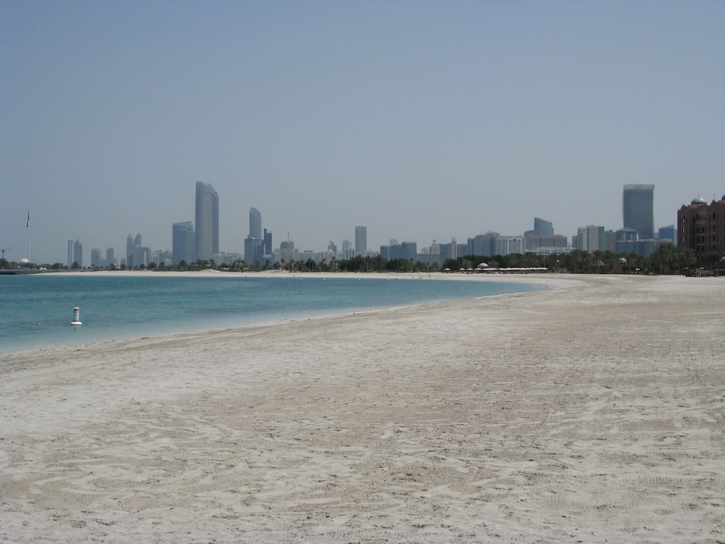 View of the beach with the city behind