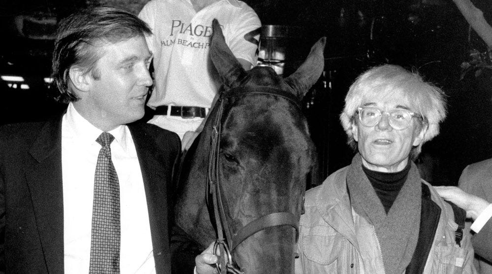 Donald Trump, a horse and Andy Warhol at Studio 54