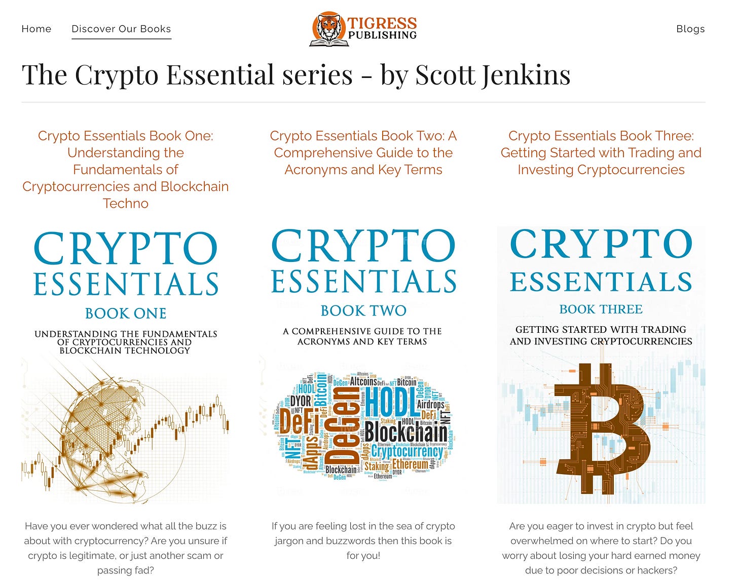 list of books by "Scott Jenkins" on the Tigress Publishing website