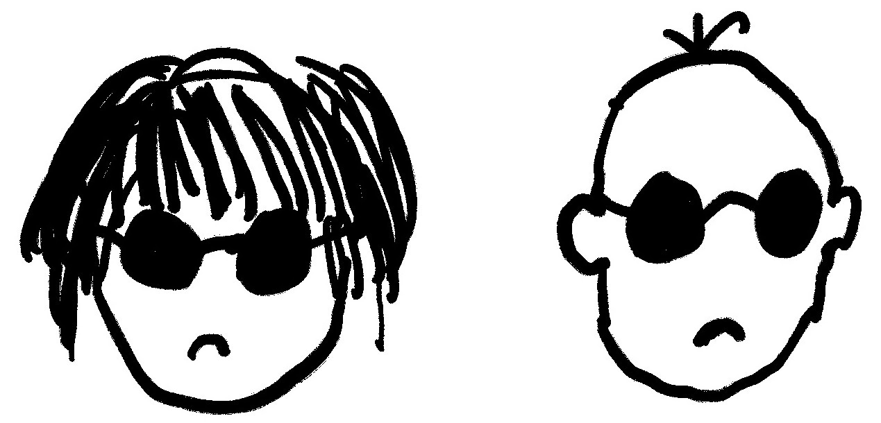 Pre-haircut (left) and post-haircut (right). Drawings by Terry Freedman