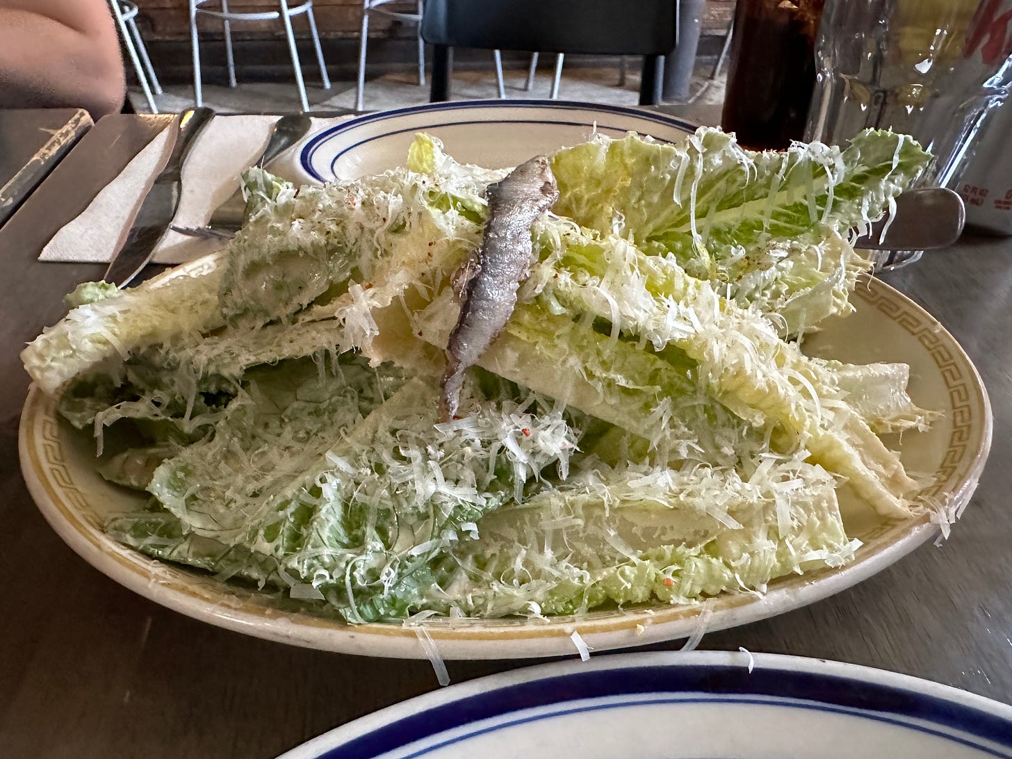 A caesar salad from Speedy Romeo's in Brooklyn. Pretty classic stuff!