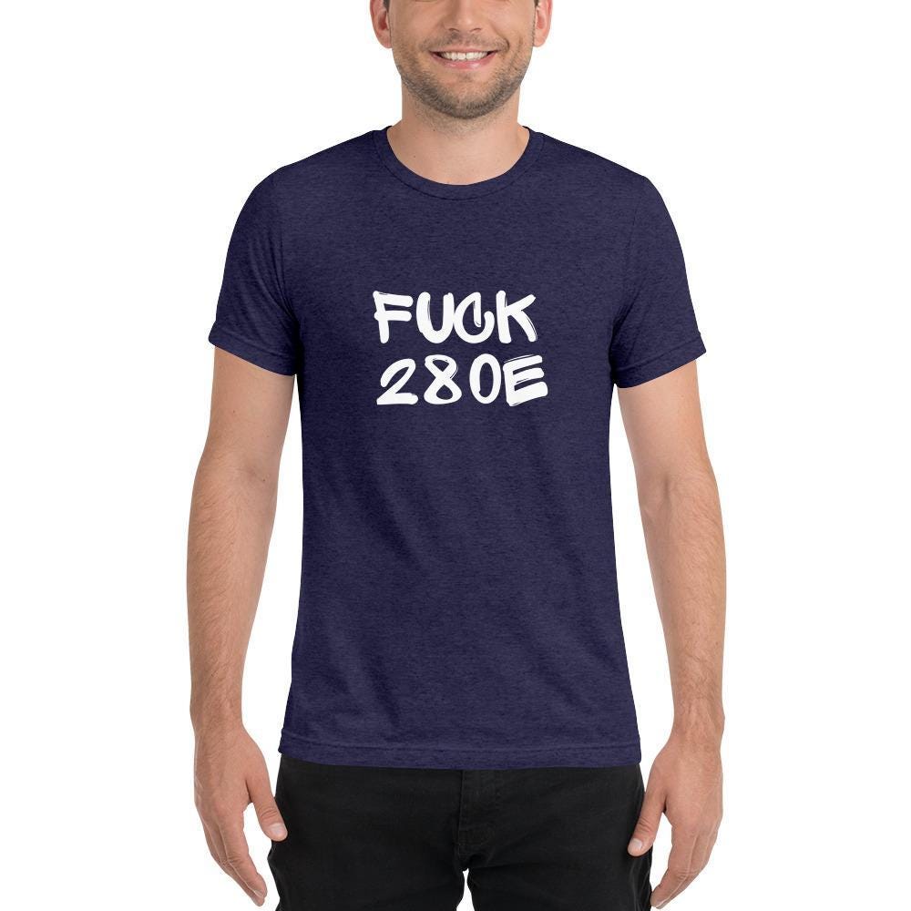 f*** 280E unisex tri-blend t-shirt navy triblend front