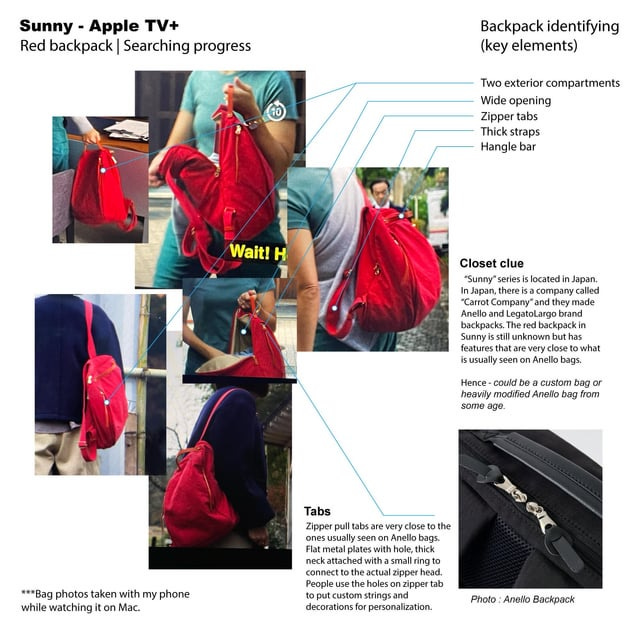 r/findfashion - Apple TV+ Sunny - Red Backpack