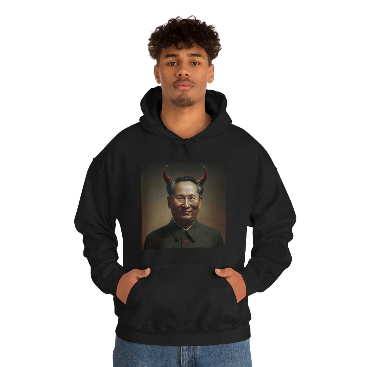 Portrait of The Great Leader Unisex Heavy Blend™ Hooded Sweatshirt