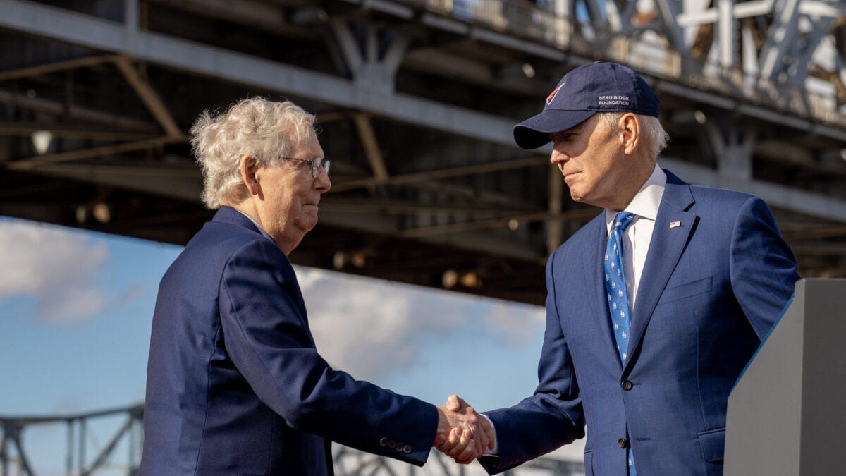 Senate Minority Leader Mitch McConnell and POTUS Joe Biden