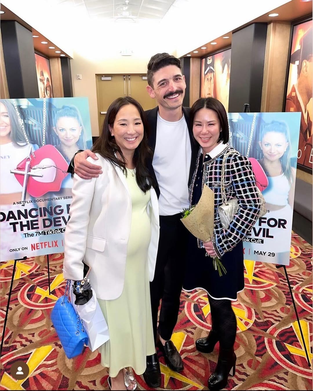 Melanie and Priscylla Lee at a premiere of Dancing For The Devil: The 7M TikTok Cult