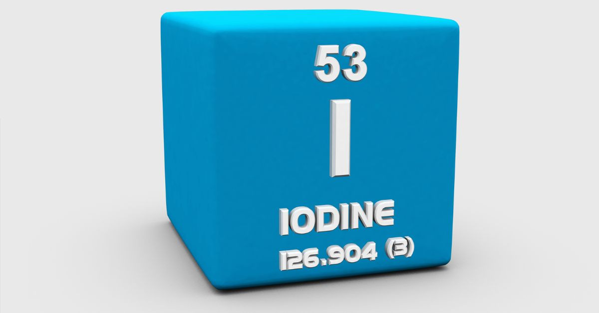 blue cube with I for Iodine