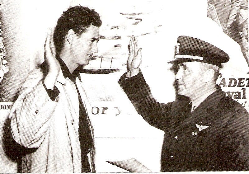 File:Ted Williams swearing into the Navy 1942.jpg