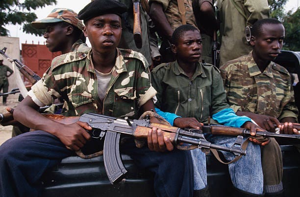 Militiamen led by Laurent-Desire Kabila.