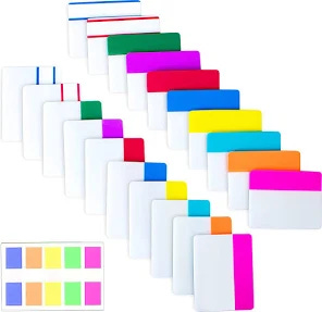 500 Pieces Tabs 2 Inch Sticky Index Tabs, Writable and Repositionable File Tabs Flags Colored Page Markers Labels for Reading Notes, Books and