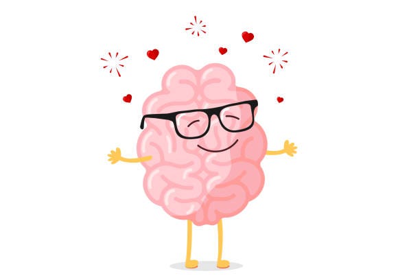 Cartoon Smart Happy Brain Character In Glasses Fall In Love Central Nervous  System Organ Romantic Mascot Funny Vector Illustration Stock Illustration -  Download Image Now - iStock