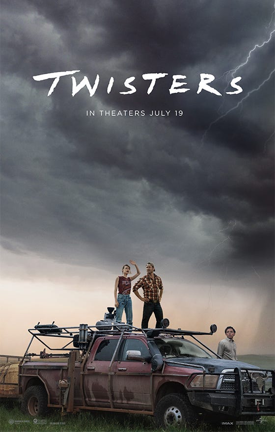 Twisters Poster. In Theaters Now