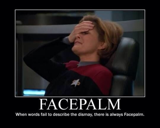 Janeway Facepalm | Funny star wars memes, Meme facepalm, Memes
