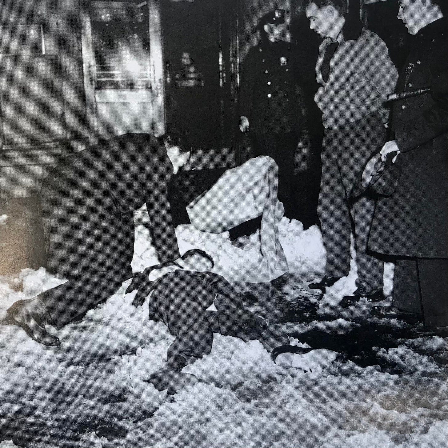 A priest administers last rites to Laurence Duggan after he jumped from the  window of his Manhattan office in December 1948. : r/Spycraft101
