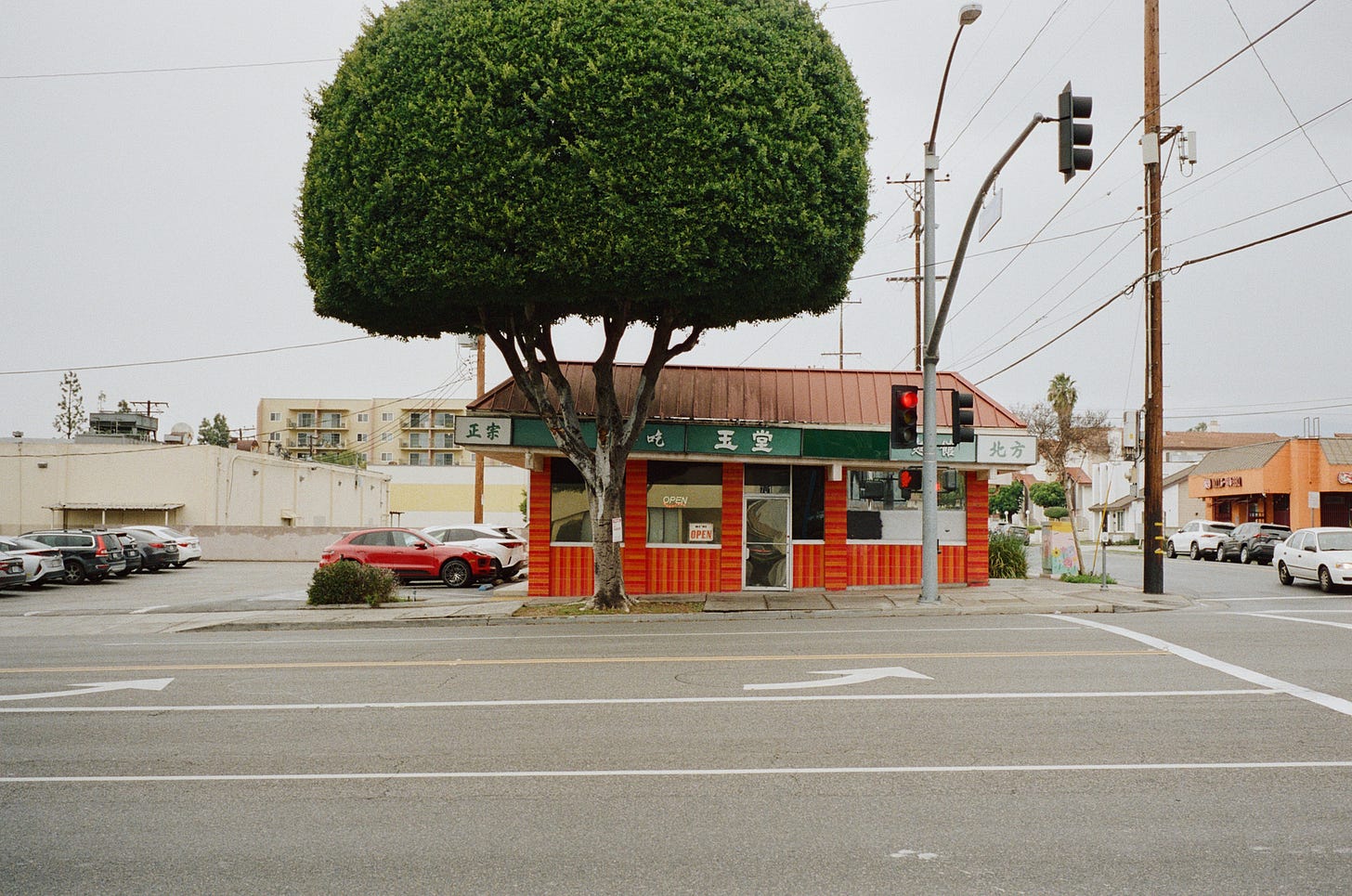 Mandarin Noodle House sits on the corner of Garvey Ave and S Chandler Ave