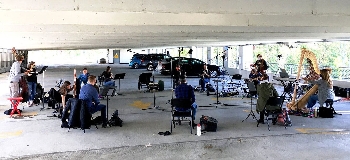 Wavefield Ensemble recording in a parking garage
