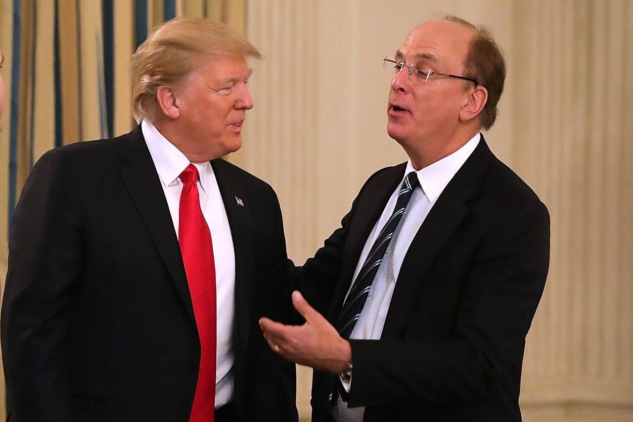 BlackRock CEO Fink Says Trump Listens to Business Leaders - WSJ