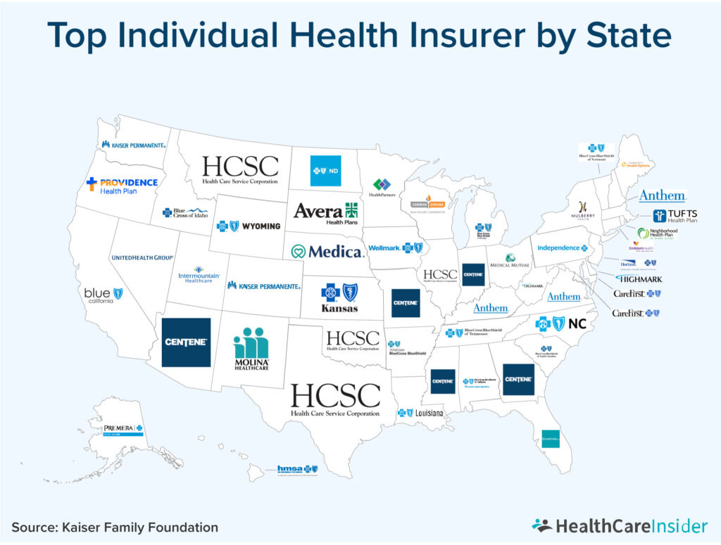 Top Individual Health Insurance Companies, Mapped - HealthCareInsider.com