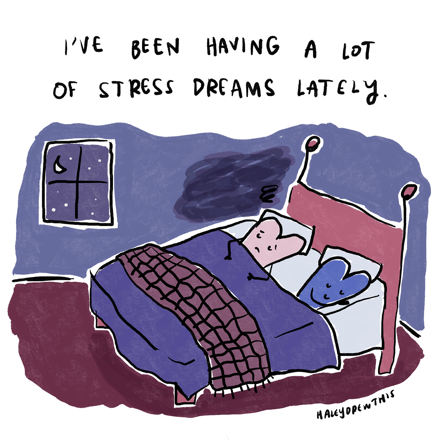 I’ve been having a lot of stress dreams lately. 