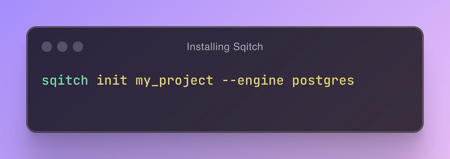 Installing sqitch in your project