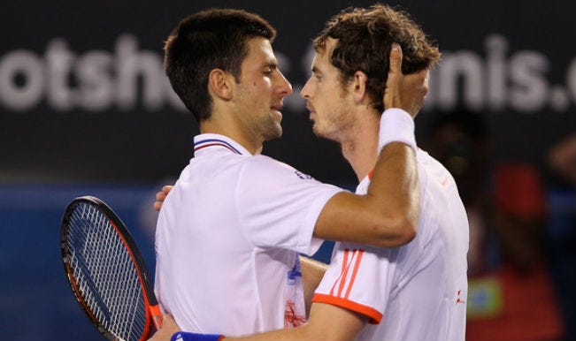 andy murray novak djokovic together again