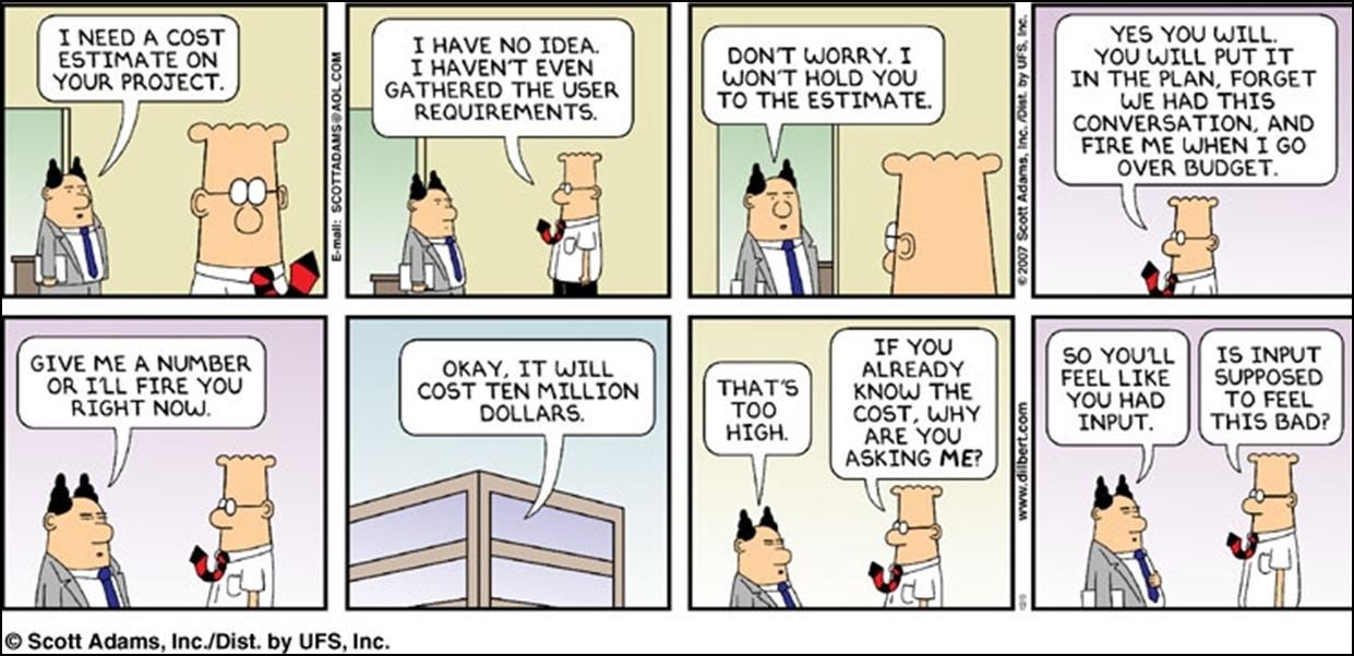 Cartoon – Cost Estimation Process | HENRY KOTULA