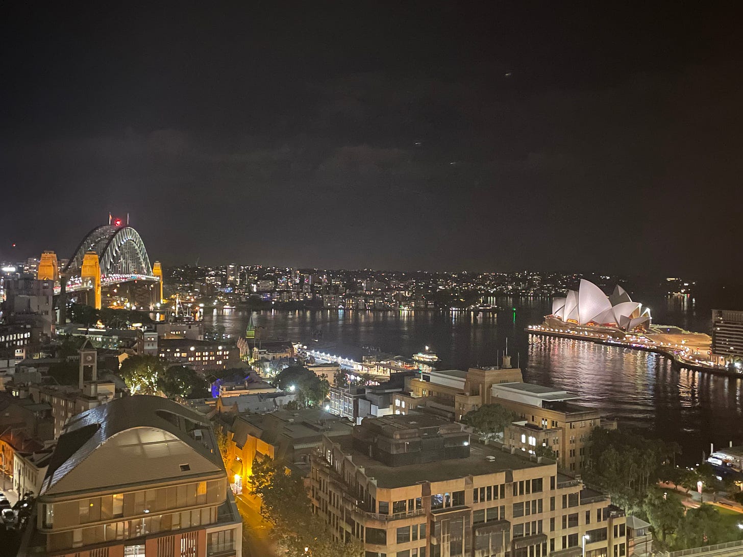 photo of sydney harbour at night