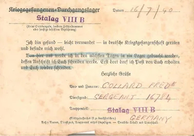 A postcard that is transcribed in text beneath the image.