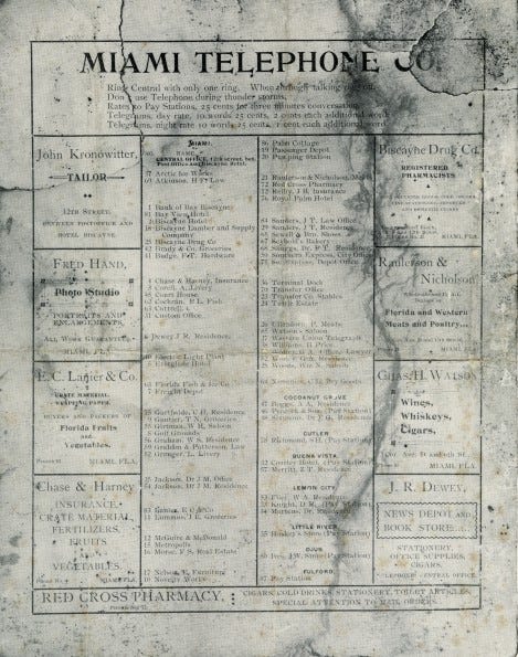 Figure 1: The first telephone directory published in 1902. Courtesy of Florida State Archives.