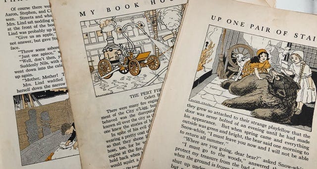 Ideas for repurposing these 1920s child book illustration pages? :  r/Antiques